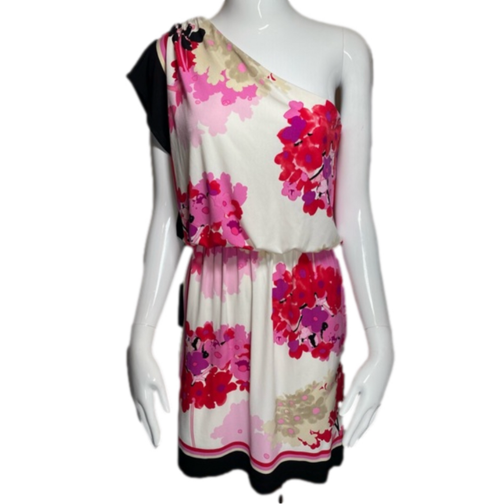New York & Company Floral One Shoulder Dress